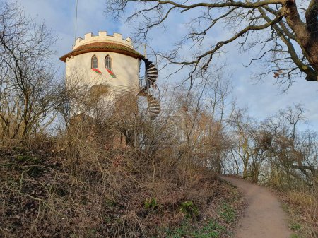 Téléchargez les photos : Château de Wallwitzburg Ruine Dessau Saxe-Anhalt Allemagne avec sentier - en image libre de droit