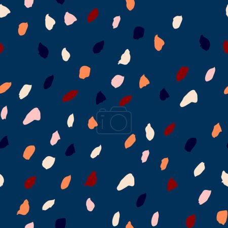 Téléchargez les illustrations : Abstract seamless pattern with hand drawn ink shapes. Grunge dotted texture. Vector background - en licence libre de droit