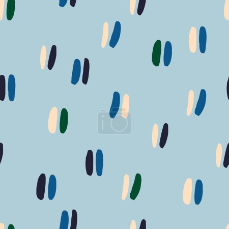 Illustration for Cute simple pattern with repetitive lines. Seamless texture in retro style. Vector background with short double lines - Royalty Free Image