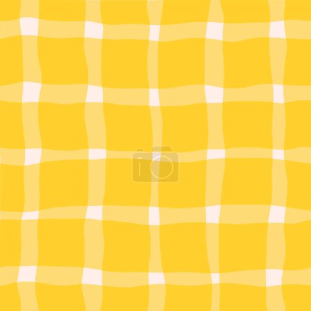 Ilustración de Simple and beautiful monochrome lines seamless pattern. Vector classic checkered texture in retro style. Hand drawn thin and thick wavy lines background. - Imagen libre de derechos