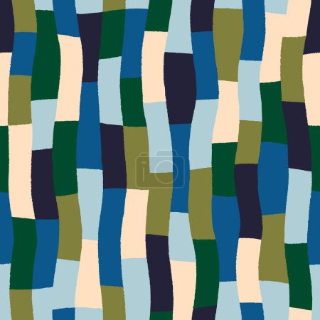 Ilustración de Vector abstract texture with multi coloured lines. Hand drawn colourful geometric texture. Seamless decorative background with wavy coloured stripes - Imagen libre de derechos