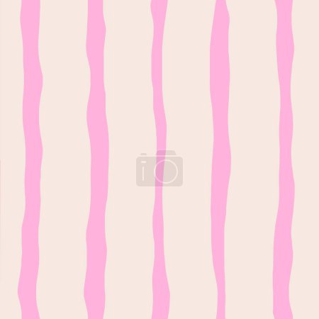 Ilustración de Simple lines vector pattern. Seamless hand drawn texture with thick and thin lines. Monochrome striped background - Imagen libre de derechos
