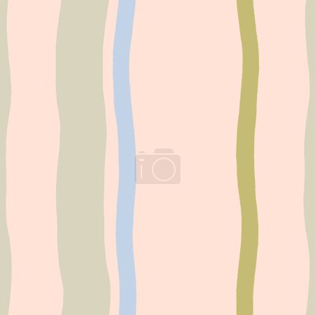Ilustración de Seamless abstract texture with different lines. Vector pattern with hand drawn vertical lines. Striped background in retro style - Imagen libre de derechos