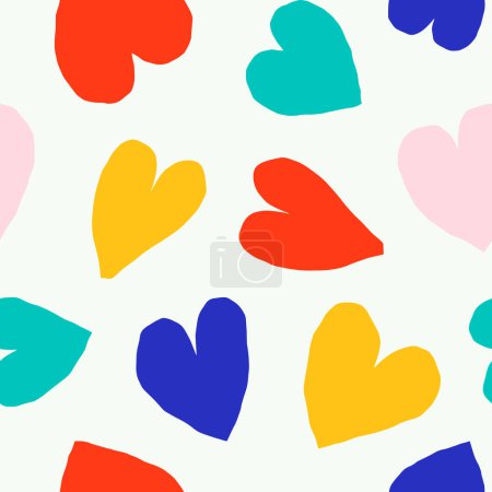 Illustration for Seamless pattern with cut out hearts. Vector romantic texture. Background with cute hearts, perfect for packaging design, prints and bold fabric - Royalty Free Image