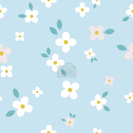 Illustration for Abstract floral pattern. Vector seamless texture with small stylised flowers. Ditsy field background - Royalty Free Image