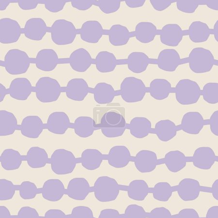 Illustration for Beautiful simple pattern with hand drawn Polka Dots. Vector seamless texture with abstract circles and garland. Creative geometric background - Royalty Free Image