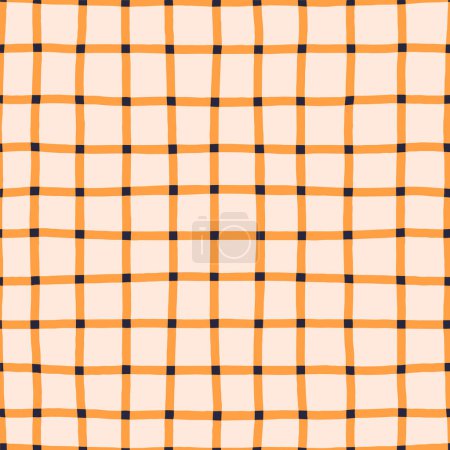 Illustration for Creative checkered lines pattern. Vector seamless texture with hand drawn lines. Plaid background - Royalty Free Image
