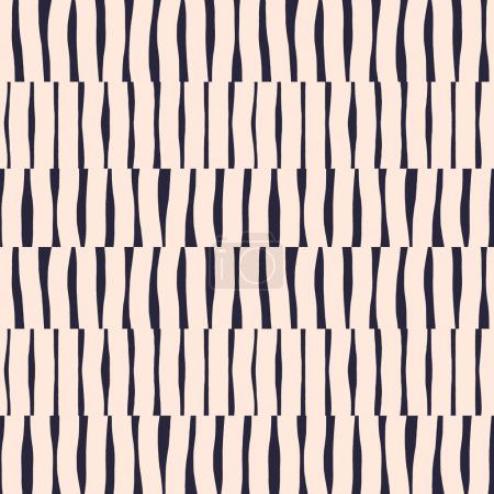 Ilustración de Textura sin costura abstracta con pequeñas líneas verticales. Dibujado a mano patrón vectorial monocromo. Fondo geométrico simple moderno - Imagen libre de derechos