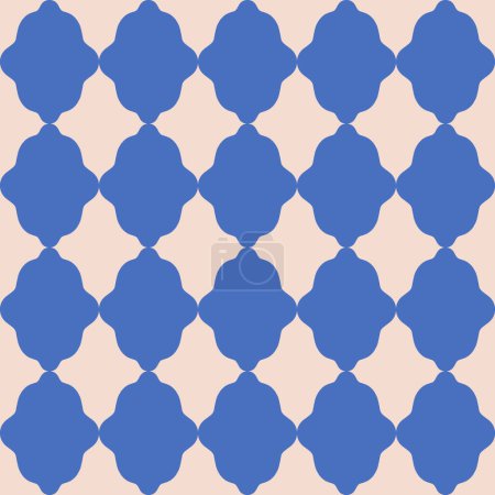 Illustration for Simple and elegant vector pattern with repetitive geometric shapes. Modern seamless texture with retro rhombus in pastel color. Classic geometric background - Royalty Free Image