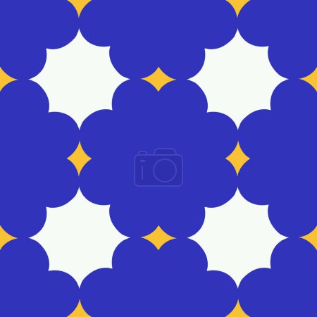Illustration for Beautiful seamless pattern with geometric shapes in retro style. Vector texture in classic ceramic tile style. Modern geometry background in vintage style. - Royalty Free Image