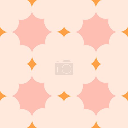 Illustration for Beautiful seamless pattern with geometric shapes in retro style. Vector texture in classic ceramic tile style. Modern geometry background in vintage style. - Royalty Free Image
