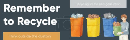 Facebook-Anzeigenvorlage mit globalem Recycling-Konzept, Aquarell-Styling