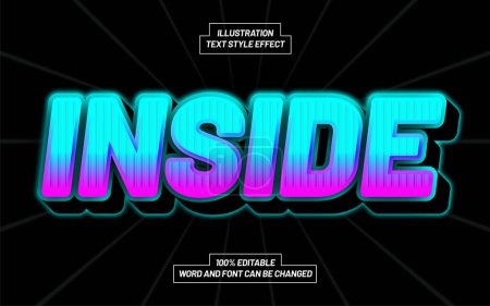 Illustration for Inside 3D Bold Text Style Effect - Royalty Free Image