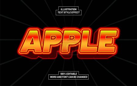 Illustration for Apple 3D Bold Text Style Effect - Royalty Free Image