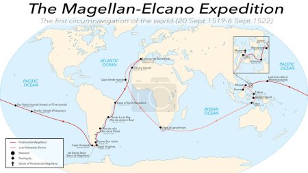 Photo for The Magellan-Elcano Expedition, the first circumnavigation of the world (20 Sept 1519-6 Sept 1522) - Royalty Free Image
