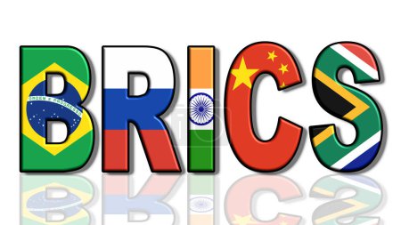 Photo for BRICS: Brazil, Russia, India, China, and South Africa, illustration on a white background - Royalty Free Image