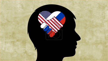 Téléchargez les photos : La Russie et les Etats-Unis se serrent la main dans l'espoir d'un cessez-le-feu et d'une paix rapides - en image libre de droit