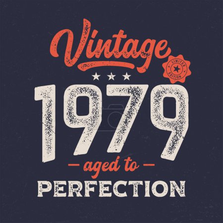 Téléchargez les photos : Vintage 1979, Toutes les pièces originales - Design d'anniversaire frais. Bon pour l'affiche, Fond d'écran, T-shirt, Cadeau. - en image libre de droit