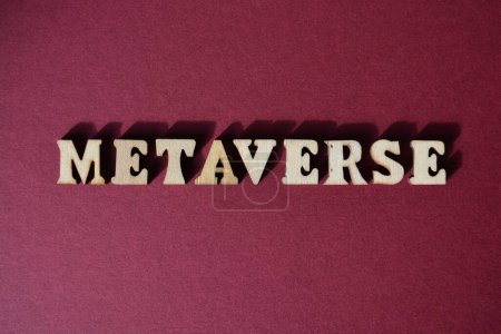 Photo for Metaverse, word in wooden alphabet letters isolated on background - Royalty Free Image