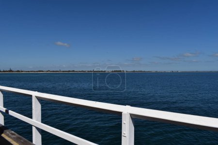 Photo for View from Busselton Jetty across Geographe Bay back towards the seafront, Busselton, Western Australia, Australia - Royalty Free Image