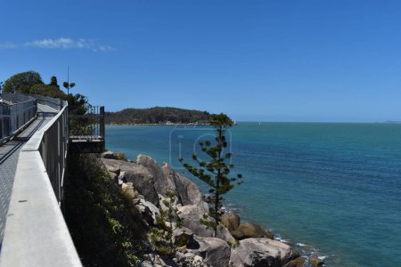 Photo for Elevated coastal walking and cycling route, The Gabul Way Coastal Walkway between Nelly Bay and Geoffrey Bay, Magnetic Island, Queensland, Australia - Royalty Free Image