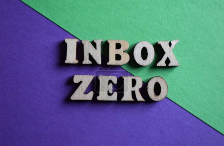 Photo for Inbox Zero, words in wooden alphabet letters isolated on background as banner headline - Royalty Free Image