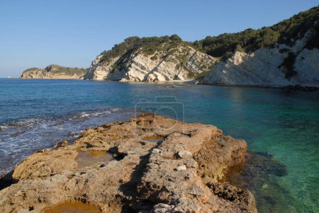 Cap Prim und Sardine Bay scheinen von Cala Blanca, Javea, Alicante Province, Valencia, Spanien