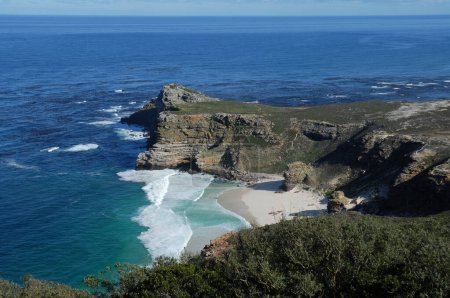 View to beautiful Diaz Beach, Cape Point Reserve, Cape of Good Hope, Table Mountain National Park, Cape Town, South Africa