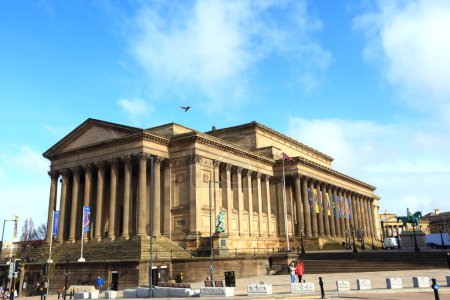 Photo for Livarpool, UK - April 13, 2023: St George's Hall, Walker Art Gallery, the Prince Albert Statue, the Queen Victoria Statue, Liverpool Cenotaph, County Sessions House and Wellington's Column., Liverpool. - Royalty Free Image