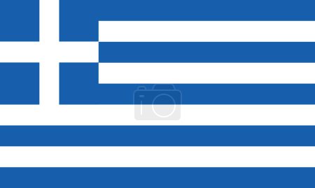 Illustration for Greece Flag. Vector illustration of Greek national symbol, blue and white stripes and a cross. - Royalty Free Image