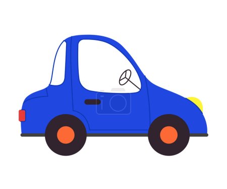 Illustration for Vector cartoon blue car isolated on white background. Flat vehicle icon - Royalty Free Image