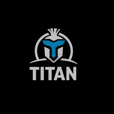 Téléchargez les photos : Casque titan logo logo design inspiration - en image libre de droit