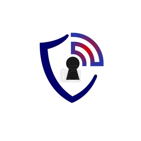 escudo de protección de señal icono seguro diseño logo inspiración