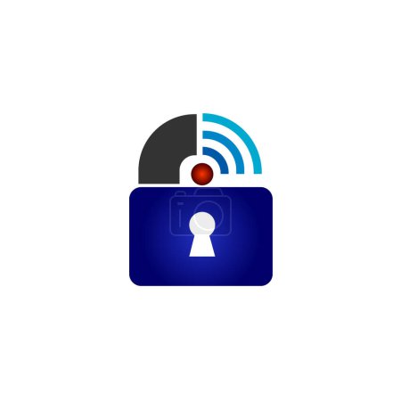 Téléchargez les photos : Cadenas connexion sécurisée signal icône logo design inspiration - en image libre de droit