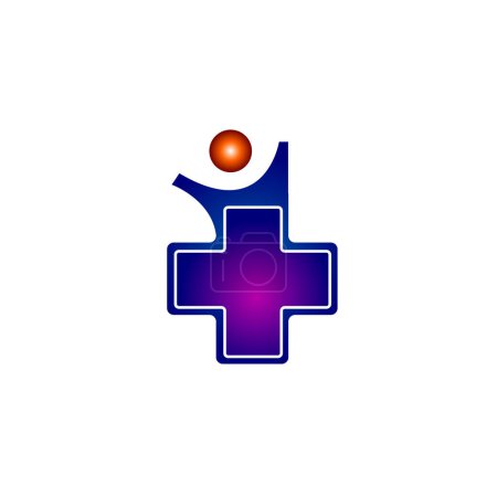 Téléchargez les photos : Croix Soins de santé coupe humaine icône logo design inspiration - en image libre de droit