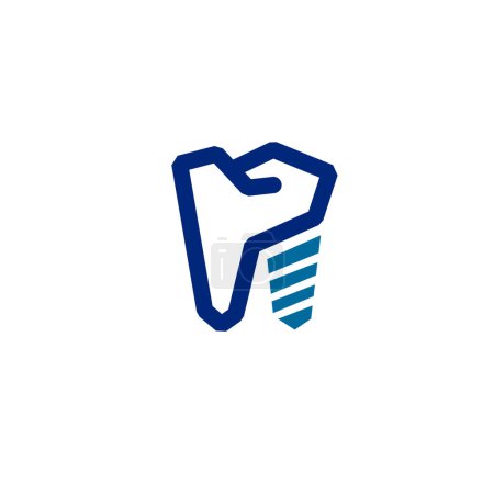 P initial implant logo dental design inspiration