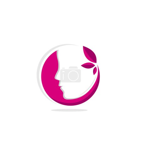 Téléchargez les photos : Cercle femmes visage beauté spa logo design inspiration - en image libre de droit