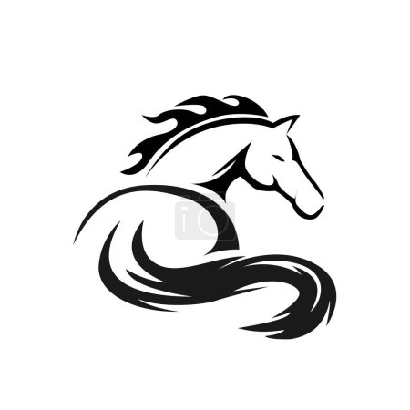 Illustration for Simple abstract elegant head horse logo design template - Royalty Free Image