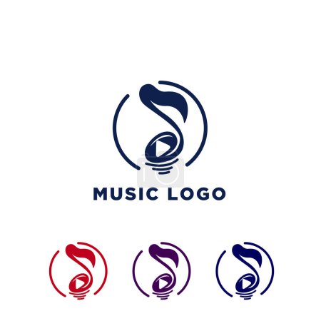 Téléchargez les photos : Illustration de modèle de conception de logo note de musique - en image libre de droit