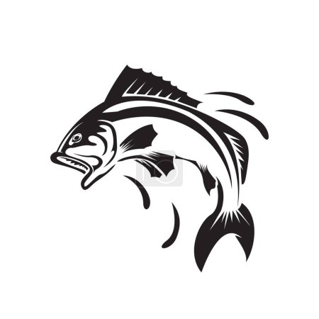 Téléchargez les photos : Poisson basse saut art silhouette logo design - en image libre de droit