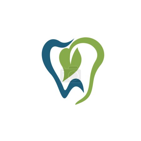 Téléchargez les photos : Abstrait vert feuille dentaire modèle de conception de logo nature - en image libre de droit