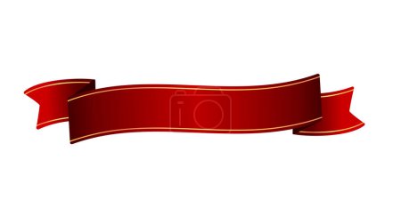 Illustration for Ribbon banner vector illustration  ( text sapce ) | red - Royalty Free Image