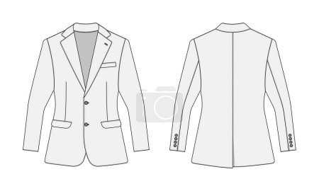 Illustration for Suit  jacket vector template illustration | white - Royalty Free Image