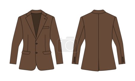 Illustration for Suit  jacket vector template illustration | brown - Royalty Free Image
