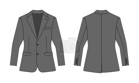 Illustration for Suit  jacket vector template illustration | gray - Royalty Free Image
