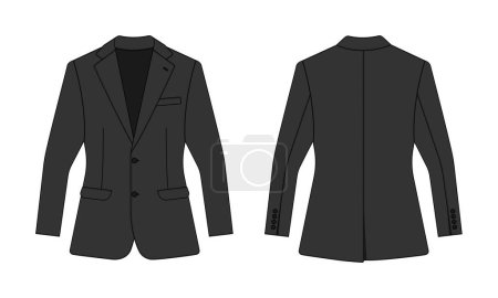 Illustration for Suit  jacket vector template illustration | black - Royalty Free Image
