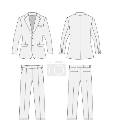 Illustration for 2 piece suits  vector template illustration | white - Royalty Free Image