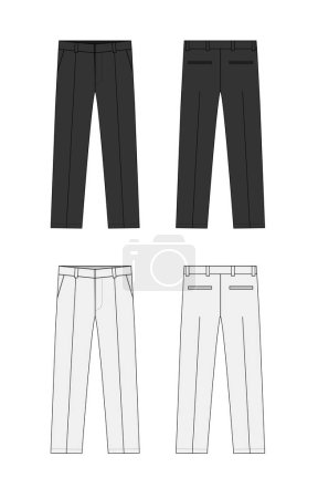 Illustration for Suit  pants vector template illustration set - Royalty Free Image