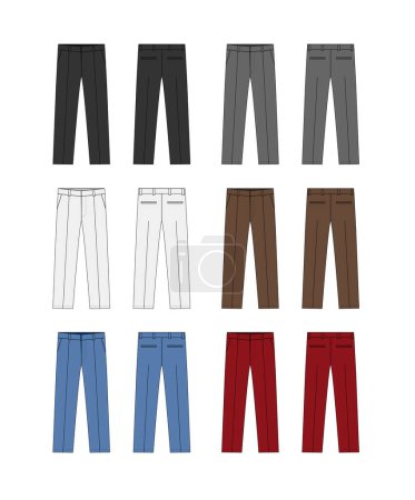 Illustration for Suit  pants vector template illustration set - Royalty Free Image