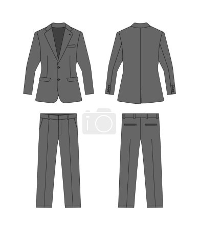 Illustration for 2 piece suits  vector template illustration | gray - Royalty Free Image